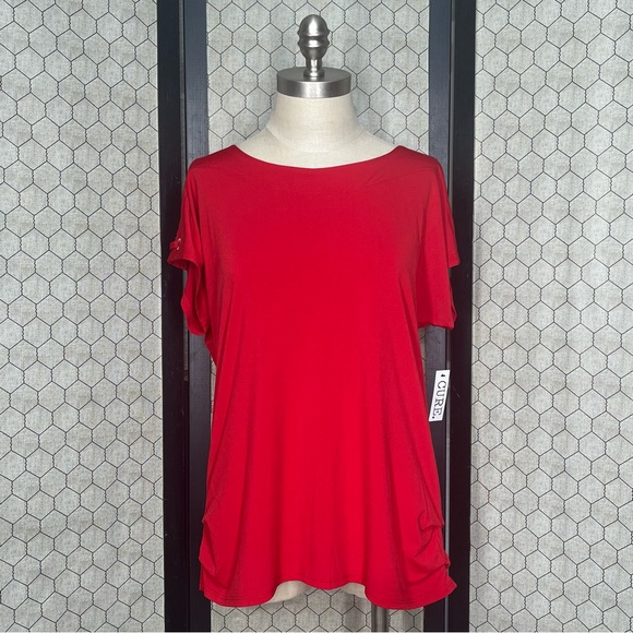 CURE. Split Short Sleeve Top - Picture 1 of 11